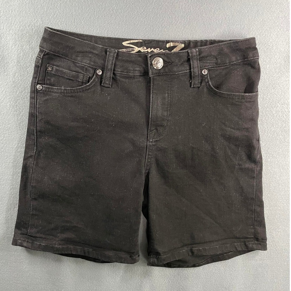 Seven7 Weekend Bermuda Shorts Minimalist Streetwear Grunge Black‎ Cotton Size 4